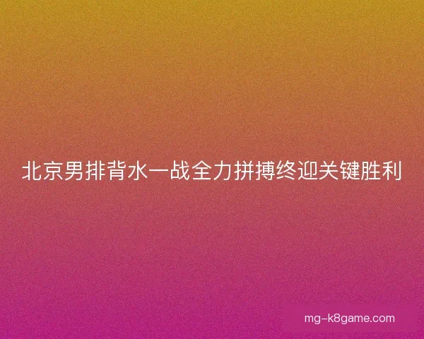 北京男排背水一战全力拼搏终迎关键胜利